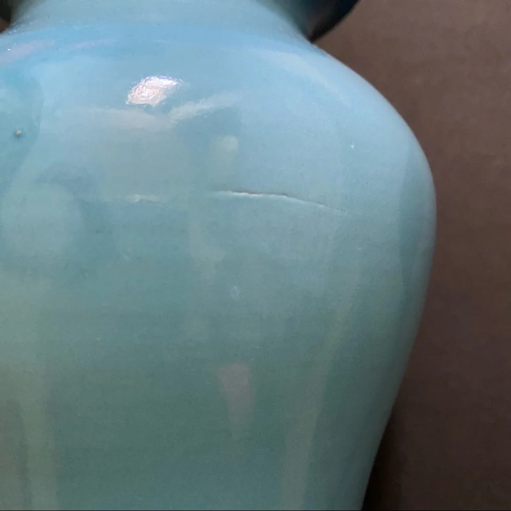 GARY L. WILSON VASE POTTERY BLUE AQUATIC TURTLE SEAHORSE OCEAN ART HOME DECOR